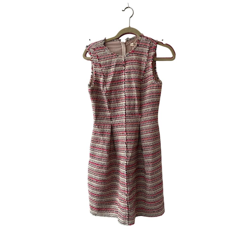 Rebecca Taylor Optic Tweed Pink Fit Flare Dress Size 2